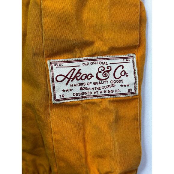 Akoo Brand Men's Straight Leg Distressed Orange Cargo Pants - Size 34x34 - Picture 2 of 6